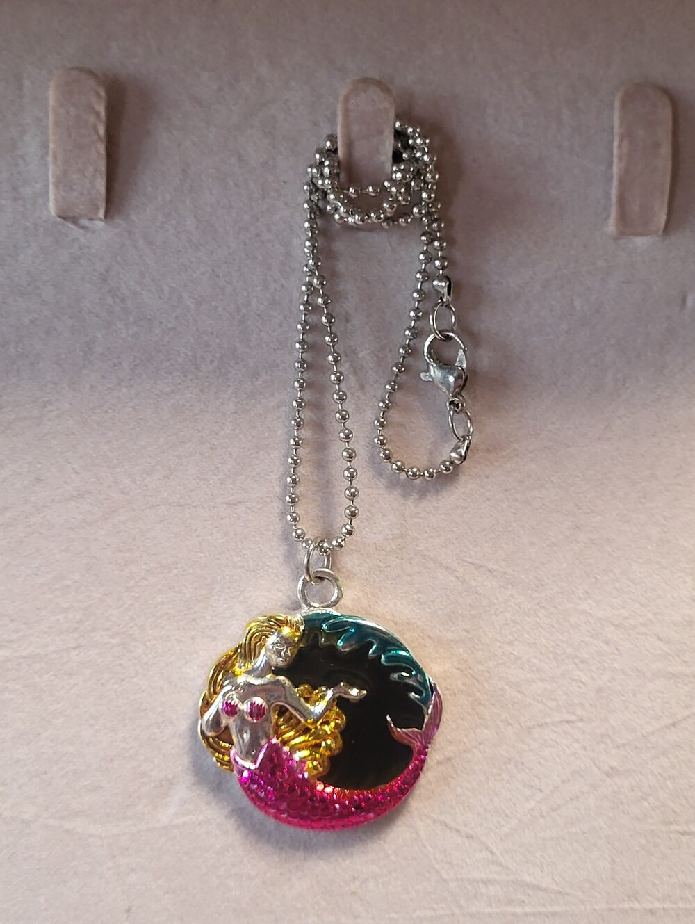 Mermaid Mood Necklace Color Changing Pendant Ball Chain